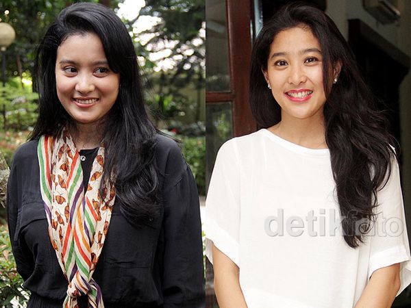 Marcella dan Olivia Zalianty Tampil Hitam-putih