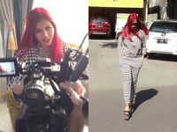 Warna Rambut Denada Kini Merah Menyala