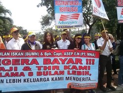 Demo 4 Jam di Kemenkeu, Karyawan Merpati Pulang Tangan Hampa