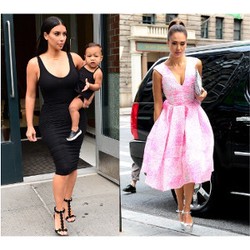 Kim Kardashian Seksi Serba Hitam, Jessica Alba Cute Bergaun Pink