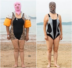 Foto: Jadi Tren, Ini Para Wanita yang Pakai Masker Facekini Saat ke Pantai