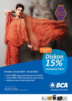 Pakai Kartu Kredit BCA dan Nikmati Diskon 15% di Semua Gerai Batik Danar Hadi