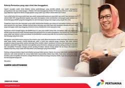 Karen Umumkan Pengunduran Diri ke Karyawan Pertamina, Ini Isi Suratnya