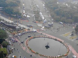 Begini Suasana Massa Prabowo di Sekitar Patung Kuda Difoto dari Gedung Tinggi