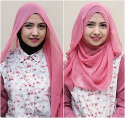Tutorial Hijab Formal dengan Scarf Segiempat Ala Juara 2 Hijab Hunt 2014