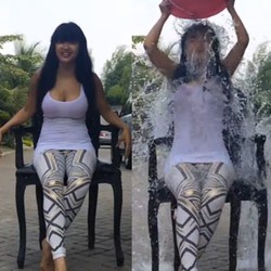 Terima Tantangan Ice Bucket Challenge, Jupe Tampil Seksi