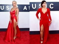 Gaun Merah Rita Ora vs Demi Lovato, Siapa Lebih Hot?