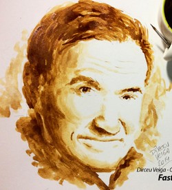 Melukis Robin Williams dengan Kopi