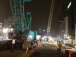 Dinding Stasiun Bawah Tanah MRT Mulai Dilakukan Pengecoran