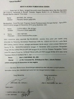 Protes Menkum HAM, Pengacara Nunun Tunjukkan Bukti Bayar Denda Pidana