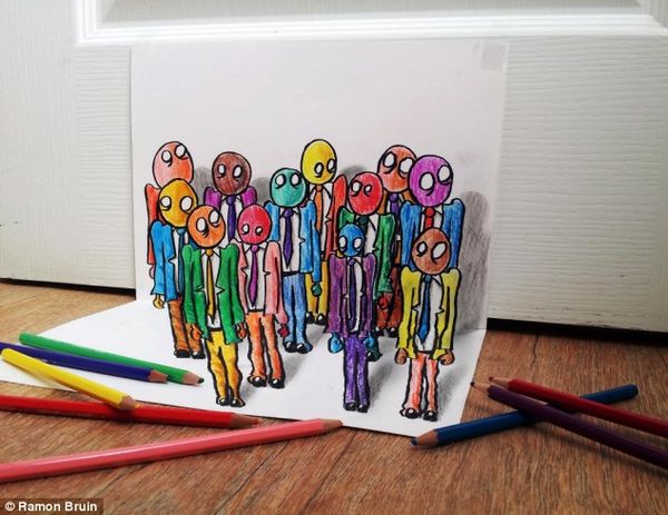 Keren! Gambar 3D Ini Cuma dari Goretan Pensil