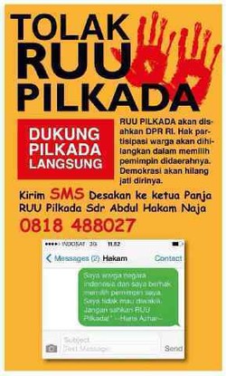 Ketua Panja RUU Pilkada Kewalahan Dibom SMS Penolakan Pilkada Lewat DPRD