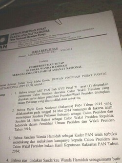 Dukung Jokowi JK di Pilpres, Wanda Hamidah Dipecat PAN