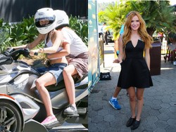 Miley Cyrus Bergaya Biker, Bella Thorne Cantik Bergaun Hitam