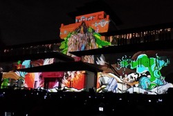 Video Mapping dan Kembang Api Penutup Manis HUT Jabar ke-69