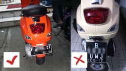 Buat Pengguna Vespa, Begini Cara Pakai Pelat Nomor yang Benar Biar Tak Ditilang