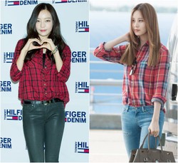 Korean Style : Gaya Kasual Selebriti Korea dengan Busana Motif Kotak-kotak