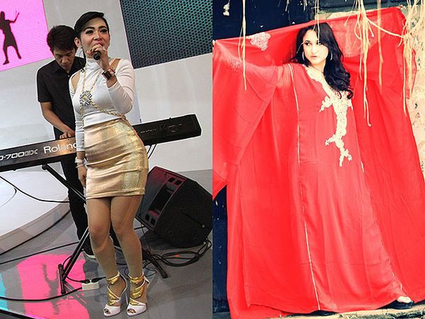 Syahrini Buncit, Rinada Tampil Berkaftan Pasca Foto Mesum PNS