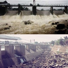 Begini Wujud Bendung Katulampa Saat Kering Kerontang