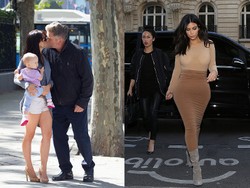 Alec Baldwin Kecup Mesra Sang Istri, Busana Ketat Kim Kardashian