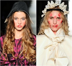 Viviane Westwood Tampilkan Model dengan Make-up Menor dan Berantakan