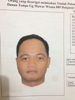 Wanita Nyaris Telanjang Tewas di Kamar Kafe, Ini Sketsa Wajah Pembunuhnya