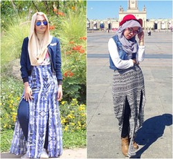 Hijab Style: Trik Hijabers Siasati Bergaya dengan Rok Belahan Paha Tinggi