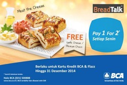 Pay 1 For 2 Roti BreadTalk dengan Flazz dan Kartu Kredit BCA