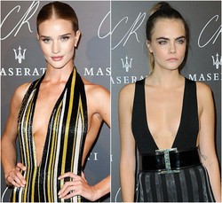 Foto: Tren Gaun Belahan Dada Rendah, Cara Para Seleb Pamerkan Perut Rata