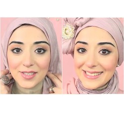 Tutorial Hijab dengan Aksen Pita Tanpa Jarum Pentul