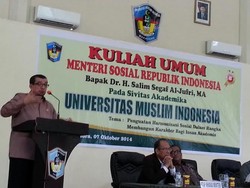 Mensos Beri Kuliah Umum di Kampus UMI Makassar, Ajak Pemuda Cegah Perkelahian