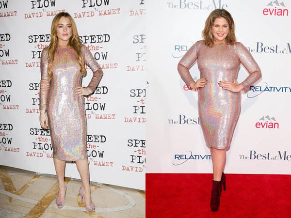 Siapa Lebih Berkilau dengan Dress ini, Lindsay Lohan atau Hillary Scott?