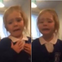 Fans Mungil MU Ini Menangis Tolak Pakai Seragam Sekolah karena Warnanya Biru