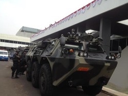 Gladi Bersih Pelantikan Jokowi, Panser dan Barracuda Mejeng di Gedung MPR