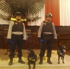 Polisi Unit K-9 Sisir Ruang Pelantikan Jokowi-JK