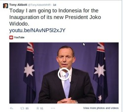 Hadiri Pelantikan Jokowi, PM Australia Unggah Pesan di Youtube