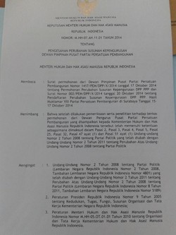 PPP Kubu Romi Kantongi Surat Pengesahan dari Kemenkum HAM