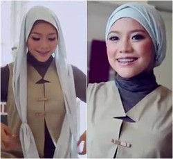 Tutorial Hijab Turban Tanpa Peniti Menggunakan Round Shawl