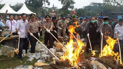 Polresta Medan Musnahkan Narkoba Senilai Rp 45 Miliar