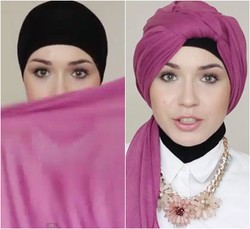 Tutorial Hijab Semi Turban Menggunakan Scarf Panjang yang Mudah Dipakai