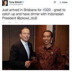 Foto Tony Abbott dan Jokowi di Twitter yang Dikomentari Beragam