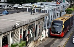 Ada Pengecoran, Halte TransJ Atrium Senen dan Istiqlal Ditutup Sementara