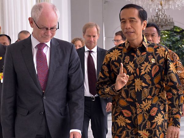 Jokowi Terima Presiden Uni Eropa
