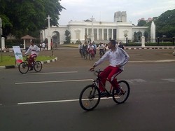 Presiden Jokowi Gowes dari Istana Menuju ke Bundaran HI