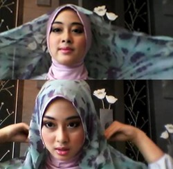 Cara Memakai Scarf Segiempat untuk Tampil Syari dengan Tutorial Ini