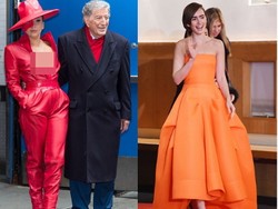 Lady Gaga Pamer Belahan Dada, Lily Collins Cerah Ceria di Tokyo
