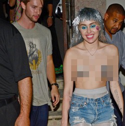 Konser Ditonton Kekasih Baru, Miley Cyrus Tampil Topless