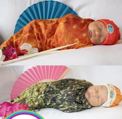 Cute, Bayi Jadi Mirip Sushi dan Egg Roll dengan Kain Bedong Ini