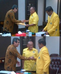 Begini Suasana Saat Ical Daftarkan Hasil Munas Bali ke Menkum HAM