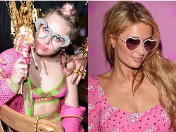 Party Bareng, Miley Cyrus Cium Bibir Paris Hilton di Depan Pacar